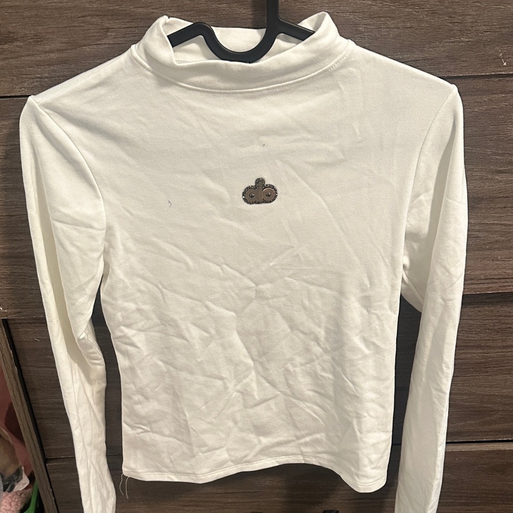 White thermal Turtleneck Women’s Top